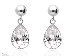 Wiszące kryształowe kolczyki krople, kryształ Swarovski® kropla, srebro 925