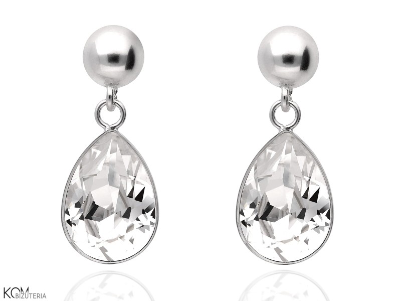 kolczyki sztyfty swarovski drop lezka krysztal kropla kropelka silver srebro kom bizuteria.jpg