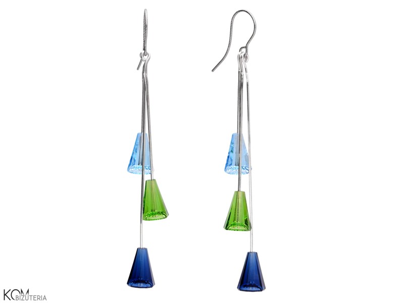 kolczyki swarovski artemis niebieski granat zielont green indigo aquamarine blue navy wiszace dlugie srebro silver kom bizuteria.jpg