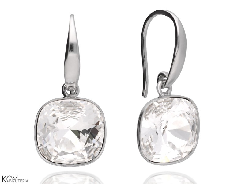 piazza kolczyki otwarte earrings swarovski cushion 10 mm poduszka kwadrat square bialy white crystal krysztal silver srebro kom bizuteria.JPG