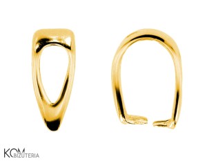 Pozłacana, srebrna krawatka, zawieszka zaciskowa 9x7mm w77