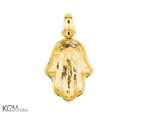 Pozłacana, srebrna zawieszka z wklęsłą miseczką do kryształów hamsa, ręka fatimy 4778 18mm w104