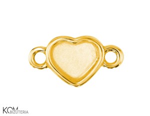 Pozłacana, srebrna zawieszka z miseczką do kryształów serce, serduszko 2808 6mm w105