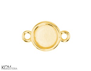 Pozłacana, srebrna zawieszka, łącznik, z miseczką do okrągłych kaboszonów 5mm w106.2