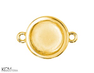 Pozłacana, srebrna zawieszka, łącznik, z miseczką do okrągłych kaboszonów 7mm w106.2