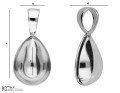 W122 swarovski 4320 14 mm x 10 mm łezka pear shaped tear zawieszka wisiorek krawatka pendant bail srebro silver kom bizuteria rozmiar.jpg