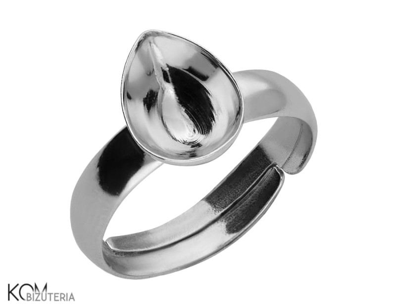 P10 10 mm x 7 mm swarovski 4320 pierscionek ring srebro łezka tear pear shaped regulowany srebrny silver kom bizuteria.jpg