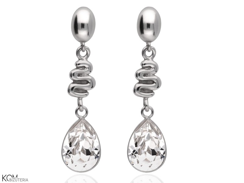 kolczyki sztyfty swarovski drop lezka wstazka dlugie ribbon long krysztal kropla kropelka silver srebro kom bizuteria.jpg