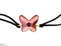 bransoletka na sznurku swarovski motyl butterly peach rose brzoskwiniowy róż pink pozlacane gold-plated srebro silver kom bizuteria zblizenie.jpg