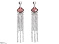 Różowe wiszące kolczyki chandelier z cyrkoniami, kryształ Swarovski® wachlarz, srebro 925, cyrkonie