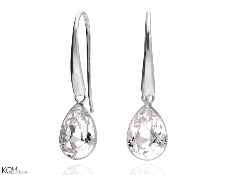 krysztalowe krople crystal drops swarovski kolczyki otwarte open earrings biale white silver kom bizuteria.jpg