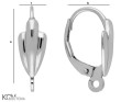 kz89 bigle angielskie leverback muszla ozdoba decoration shell kolczyk earring srebro silver kom bizuteria rozmiar.jpg