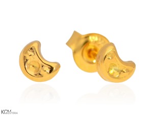 MINNU - moon - gold-plated silver stud earrings