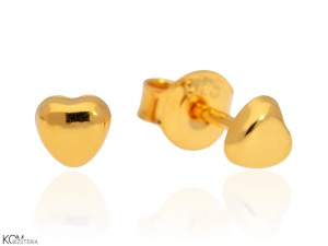 MINNU - little heart - gold-plated silver stud earrings