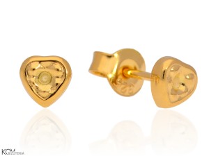 MINNU - heart - gold-plated silver stud earrings