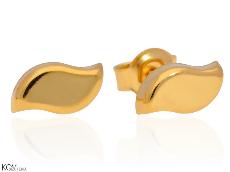 minnu fala wave kolczyki srebrne pozlacane gold-plated silver stud earrings kom bizuteria.jpg