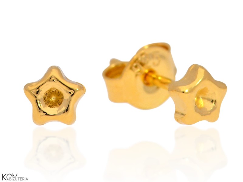 minnu mala gwiazdka little star kolczyki srebrne pozlacane gold-plated silver stud earrings kom bizuteria.jpg