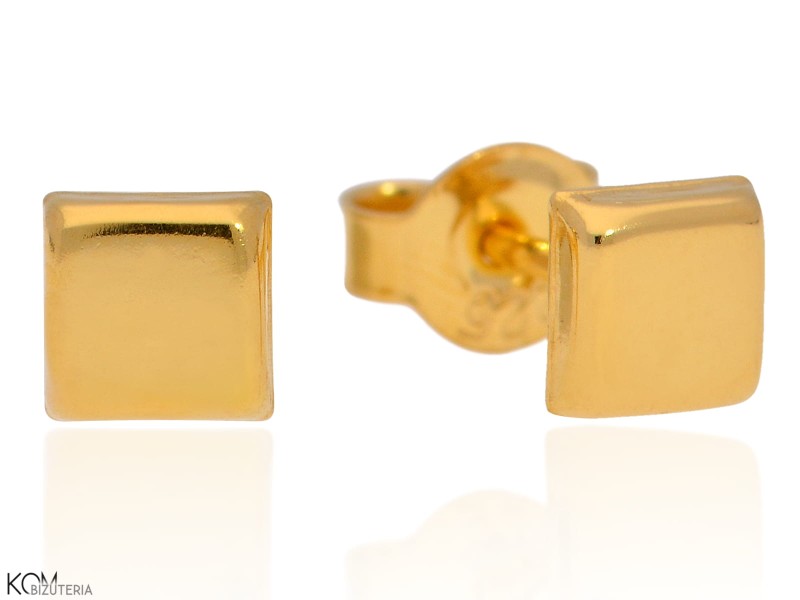 minnu kwadrat square kolczyki srebrne pozlacane gold-plated silver stud earrings kom bizuteria.jpg