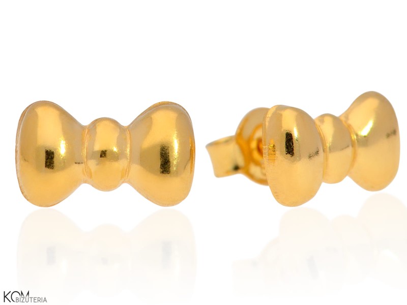 minnu kokardka ribbon kolczyki srebrne pozlacane gold-plated silver stud earrings kom bizuteria.jpg