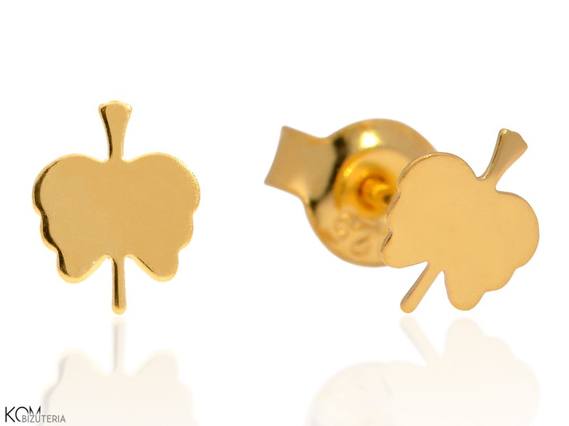 minnu jablko apple kolczyki srebrne pozlacane gold-plated silver stud earrings kom bizuteria.jpg