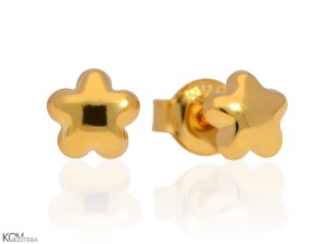 MINNU - flower - gold-plated silver stud earrings