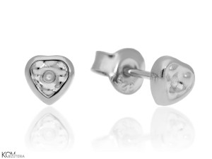 MINNU - heart - silver stud earrings