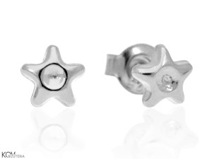 MINNU - star - silver stud earrings