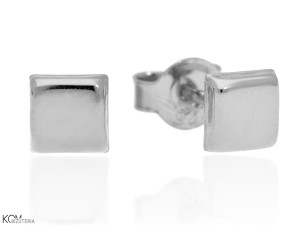 MINNU - square - silver stud earrings