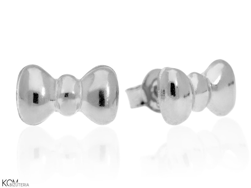 minnu kokardka ribbon kolczyki srebrne silver stud earrings kom bizuteria.jpg