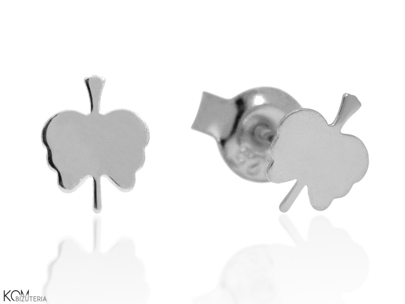 minnu jablko lisc apple leaf kolczyki srebrne silver stud earrings kom bizuteria.jpg