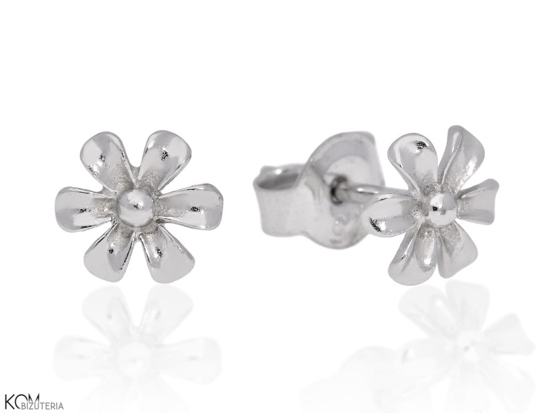 minnu stokrotka kwiatek daisy flower kolczyki srebrne silver stud earrings kom bizuteria.jpg