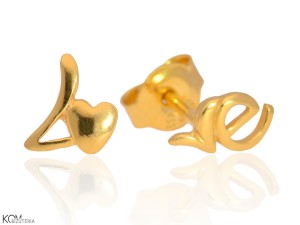 MINNU - love - gold-plated silver stud earrings
