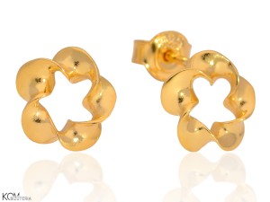 MINNU - wreath - gold-plated silver stud earrings