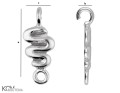 W125 wezyk waz wstazka ribbon snake zawieszka wisiorek krawatka pendant bail srebro silver kom bizuteria rozmiar