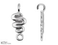 W125 wezyk waz wstazka ribbon snake zawieszka wisiorek krawatka pendant bail srebro silver kom bizuteria