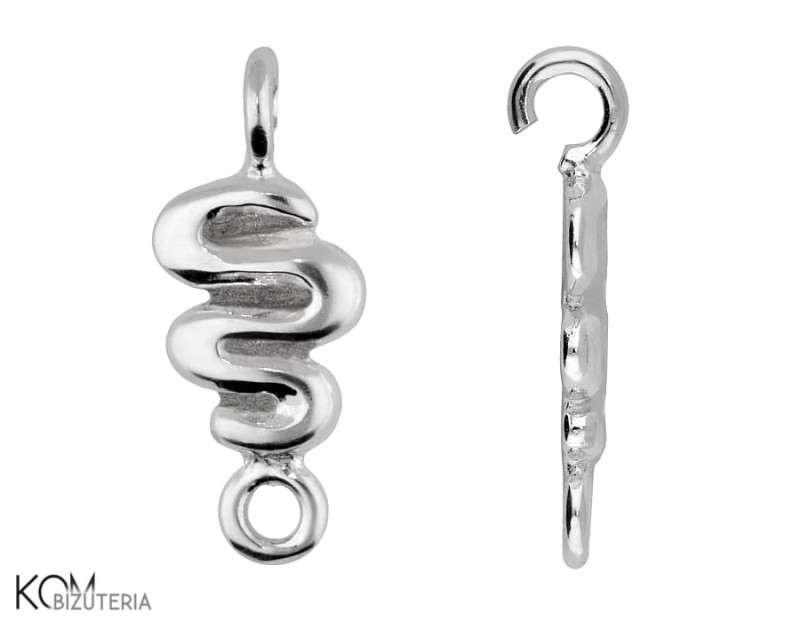 W125 wezyk waz wstazka ribbon snake zawieszka wisiorek krawatka pendant bail srebro silver kom bizuteria