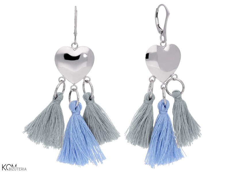 chwotski swarovski kolczyki wiszące frędzle serce heart tassel earrings swarovski błękit niebieski szary light blue grey silver srebro kom bizuteria.jpg