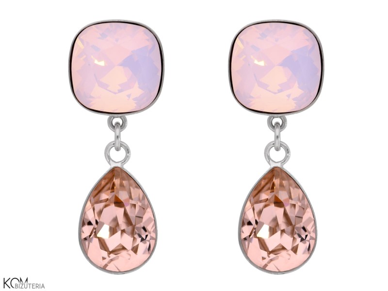 piazza kolczyki sztyfty swarovski róż różowy pastelowy pastela opal łezka crystal earrings pink rose water opal pastel kom bizuteria jewelry duże.jpg