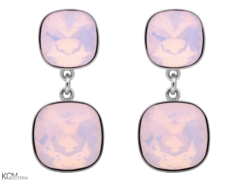 piazza kolczyki sztyfty swarovski róż różowy pastelowy pastela opal crystal earrings pink rose water opal pastel kom bizuteria jewelry.jpg