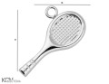 W127 2 rakieta tenisowa paletka tennis racket paddle zawieszka wisiorek krawatka pendant charm srebro silver kom bizuteria rozmiar.jpg