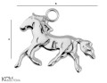 W129 koń kucyk horse pony zawieszka wisiorek krawatka pendant charm srebro silver kom bizuteria rozmiar.jpg