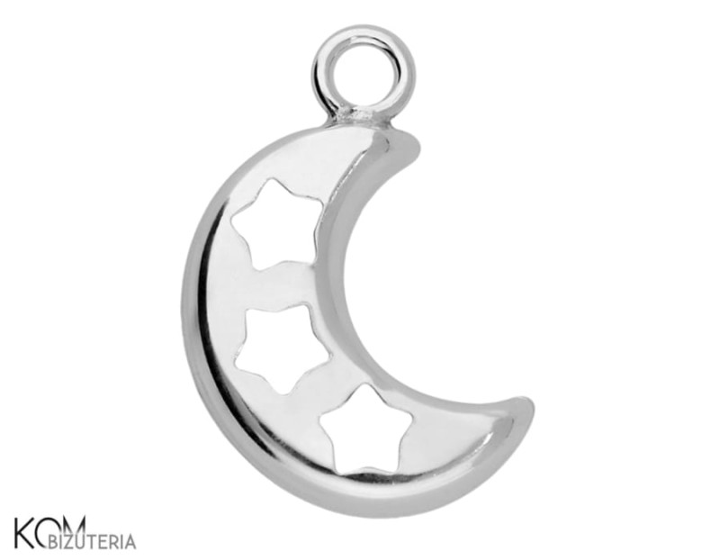 W130 ksiezyc moon gwiazdy stars zawieszka wisiorek krawatka pendant charm srebro silver kom bizuteria.jpg