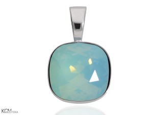 Duży kwadratowy wisiorek, srebro 925, kryształ Swarovski®