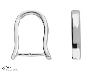 Srebrna krawatka, zawieszka zaciskowa, podkówka 14x11 mm w142