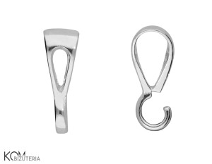 Srebrna krawatka, zawieszka z haczykiem 11x4 mm w143