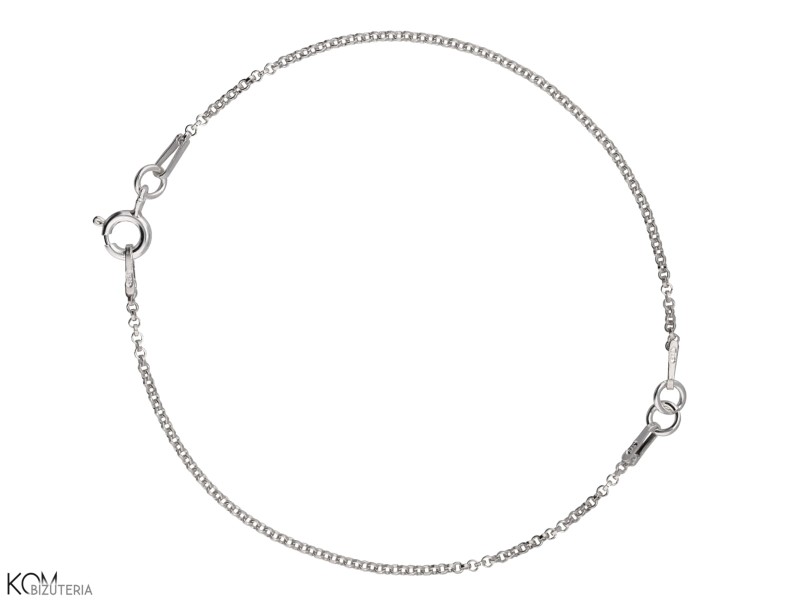 srebrna rodowana bransoletka łańcuszek celebrytka .jpg