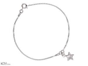Bransoletka łańcuszek z zawieszką gwiazda, srebro 925
