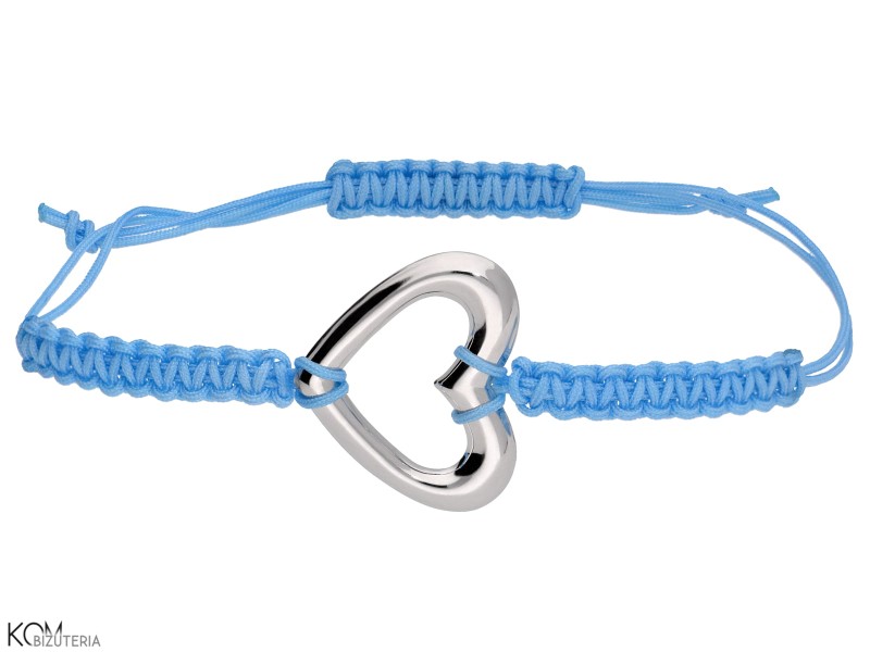 je'taime niebieska bransoletka pleciona ze srebrna zawieszka sercem.jpg