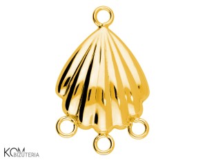 Gold-plated, silver pendant decorative charm connector, shell 25x15mm W136.2