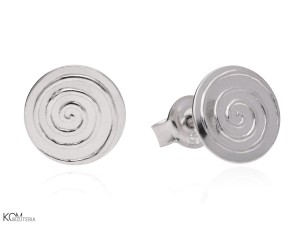 MINNU - spiral - silver stud earrings